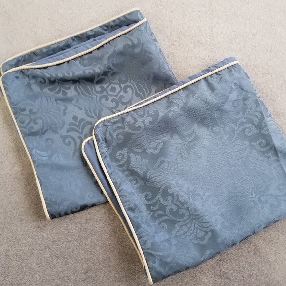 2 Pillow Shams Martha Stewart Collection Euro 25" X 25" Blue/Grey - Picture 1 of 12